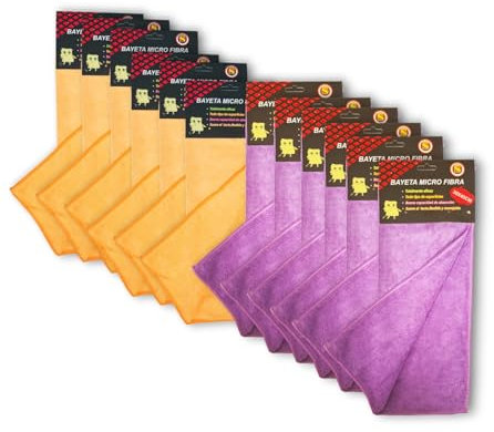 Super Mundo - 12 Paños de Limpieza de Microfibra, Bayetas Microfibras,Trapos Cocina, 12 Unidades, 30 x 40 cm, Colores