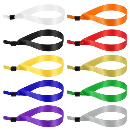 PATIKIL 100Pcs Bracelets de Poignet Jetables en Tissu Réglables Bracelets d'Événement Multicolores