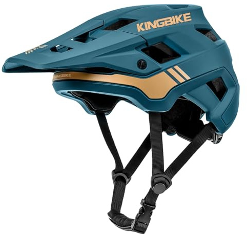 Fahrradhelm Mountainbike Helm Visier Abnehmbar MTB Helme für Herren Damen Erwachsene Jugend (Grün, M(55-58CM))