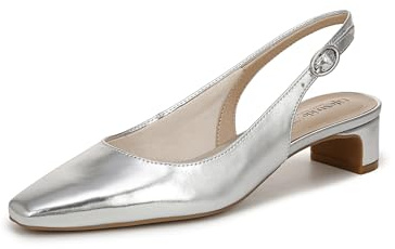 LifeStride Women's Lorena Pump, Silver Faux Leather, 4.5 UK