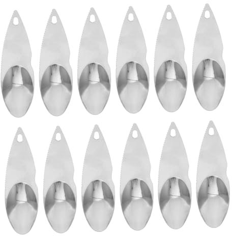 PEPLAYTAL 12pezzi Cucchiaio Kiwi Acciaio Inossidabile Strumenti Per La Scultura Della Frutta Con Manico Ergonomico Per Kiwi e Altri Facile Da Usare e Portatile