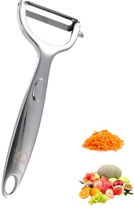 O OLAX Kartoffelschäler aus Zinklegierung – Universalschäler mit Sparschäler Klinge, Gemüseschäler & Spargelschäler für Küche, Ergonomisch & Rostfrei, Schäler für Kartoffeln, Gurken & Karotten