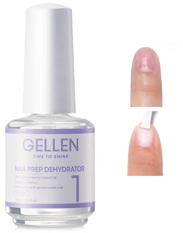 Gellen Nail Dehydrator,15ml Acid-Free Nail Prep Dehydrator Base Bonder Liquid for Acrylic and Gel Polish Prevent Lifting, 3s Fast Air Dry