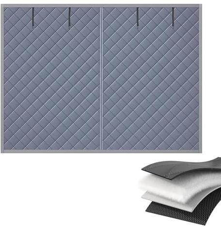 Kit D'isolation pour Porte de Garage - Rideau de Porte Magnétique À Isolation Thermique - Résistant Au Froid et À L'Eau, Coupe-Vent, Couverture D'd'Écran pour Garage en Hiver(Gray,240x260cm)