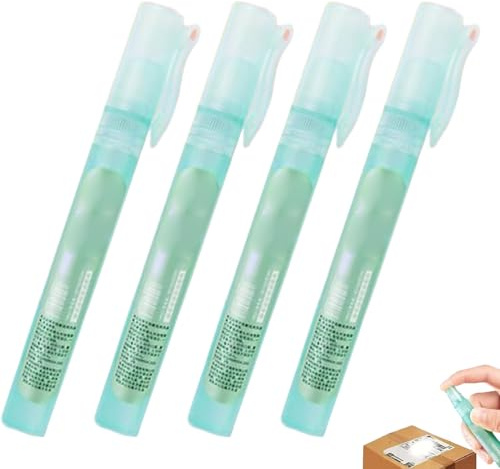 Pineeseatile vit ut vätska, 4 st termisk papperssuddgummi spray 10 ml snabbtorkande vit vätska med lock bärbar korrigeringsvätska för dokument, etiketter, paket, leveransadresser