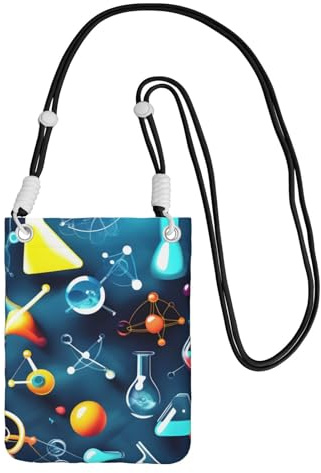 KLJnmbb abstrakt vetenskap kemi tryck kvinnor män mobiltelefon crossbody-väska mobilväska plånbok för resetillbehör