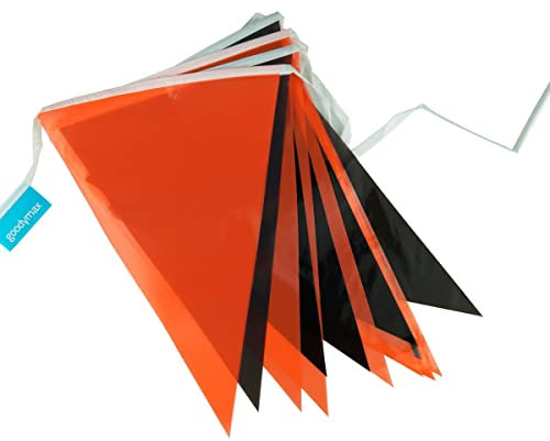 Goodymax® Wimpelkette 10 m Orange-Schwarz - viele weitere Farben & Farbkombinationen zur Auswahl