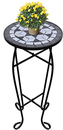 Festnight Table D'appoint Mosaïque Noir et Blanc