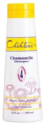 Chihtsai No.4 Chamomile Shampoo (16.6oz/500ml) - Color-protection, Mildly cleanses scalp, Soft & Shine
