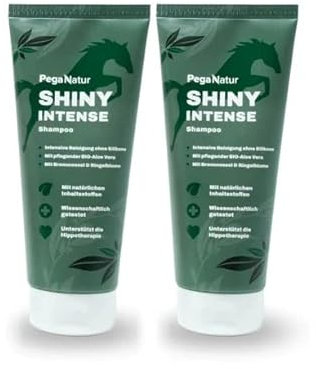 PegaNatur Shiny Intense - Pferde Shampoo - reinigt mild selbst hartnäckige Verschmutzungen, selbst bei Schimmelpferde