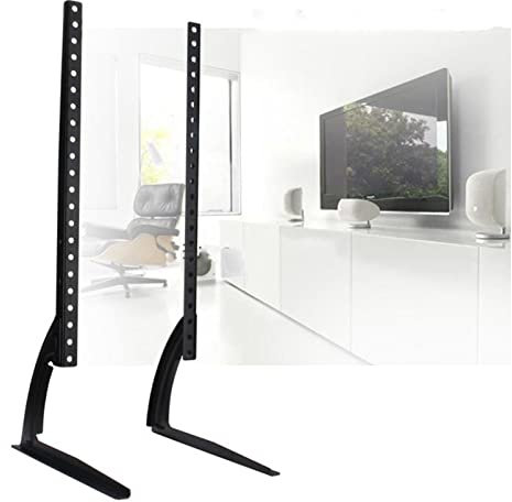 GUODDM Universellt bordsskiva TV-stativ bas TV-ben – höjdjusterbart ben TV-ersättningsstativ, för de flesta 26–65 tums LCD LED plattskärms-TV-apparater, max VESA 600 x 400 mm, monteringen rymmer upp till 40 kg, svart