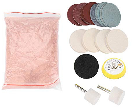 34 Stück/Set Glaspolierkit Kratzerentfernungsset, Glaspolierset Zum Entfernen von Kratzern Cerdioxid-Schleifscheiben Polierpad Filz glaspolitur gegen kratzer im glas für Fensterreparatur