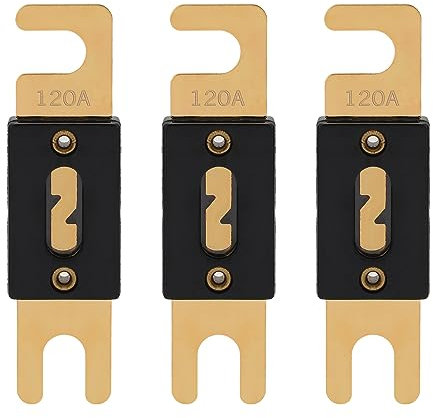 VEXUNGA ANL Sicherung 120A ANL-120 Flachsicherungen 120 Ampere 32VDC für Auto Audio Videosystem Schmelzsicherung Sicherungen (Packung mit 3 Stück)