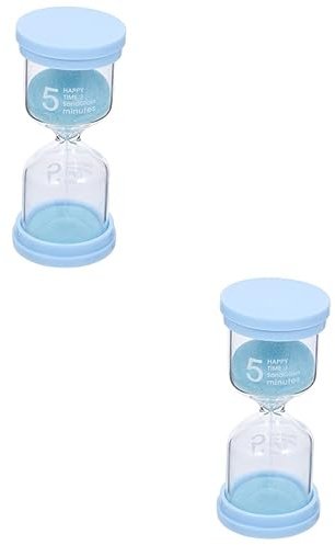 BESTonZON 2pcs Table Sandglass Ornament Glass Hourglass Home Decor Timing Tool Sandglass Timer for Family