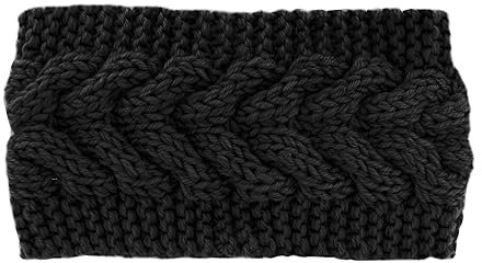 axy Damen Strick Haarband Winter Stirnband, Headband gestrickt Haarbänder HBW2 (Schwarz)