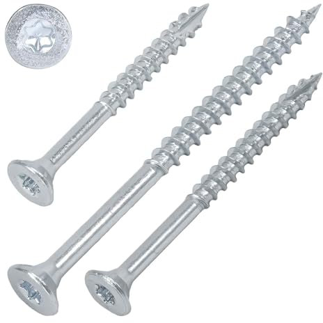 SCREW REBEL Spanplattenschrauben 4,0 x 60 mm - 200 Stück mit Teilgewinde und Cut-Spitze, Antrieb TX20, Senkkopf