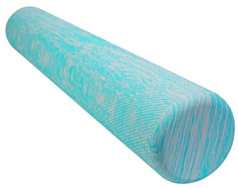Sport-Thieme Pilates Roller Recycle | Faszienrolle aus 100% recyceltem PE Schaum | 92x15 cm Grün-Grau marmoriert | Für Selbstmassage, Balance, Dehnen | Belastbar bis 100 kg | 670 g