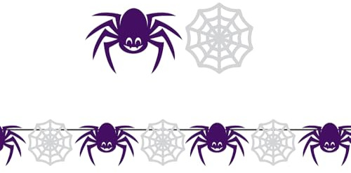 FIESTAS GUIRCA | Guirnalda de Arañas y Telarañas (300 cm) - Decoración de Halloween y Fiestas de Disfraces - Ideal para Ambiente Terrorífico en Celebraciones - Blanco y Negro