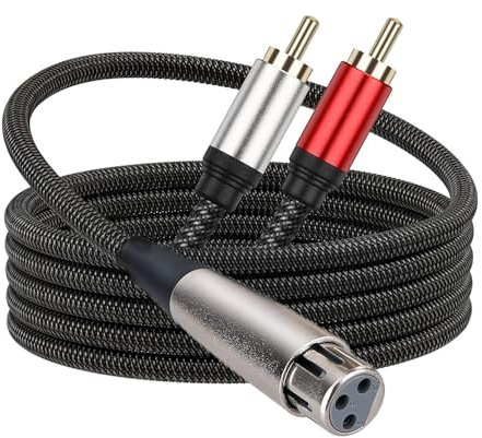XLR hane/hona till dubbel RCA hankabel klar ljudsignalöverföring ljudkabel adapter för hörlurar förstärkare mikrofon