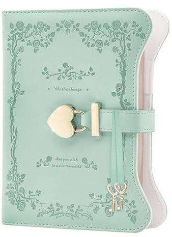Diary With Lock And Key Heart Shaped Lockable Notebook 360 Pages B6 PU Leather Cute Journal Girls Locking Diary Personal Organizers Secret Diary For Girls Women Wife