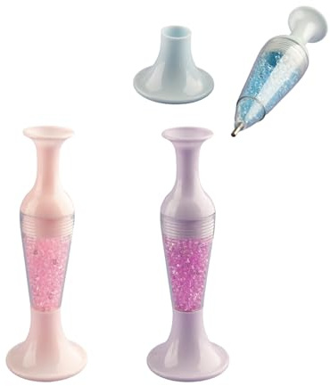 wellrun 3pcs Diamond Art Painting Pen Tool Set,Diamond Art Pen with Storage,Precision Tools for DIY Painting Crafts,DIY Beads(Pink,Blue,Purple)