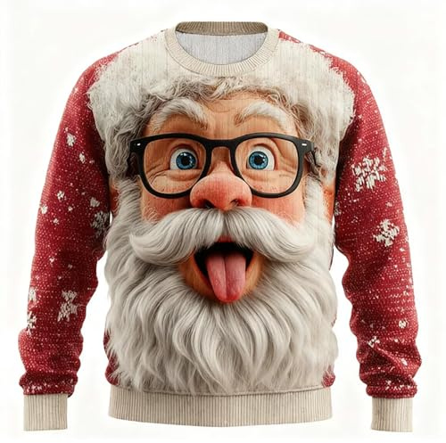 Pull De Noel Homme Pull Chaud En Tricot Pour NoëL Cadeau NoëL Pulls Homme Sweater Moche NoëL DéContracté Pulls Pour NoëL Doux Sweater Col Rond Sweats Manches Longues Pullover Mode Casual T-Shirt