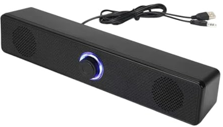PC-högtalare Bluetooth 5.0 Sundbar, trådbunden 3D Surround Sundbar USB små dubbla högtalare 2 lägen hög volym lång subwoofer för användning i hemmakontor