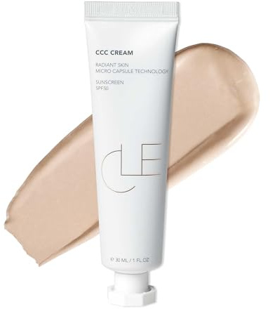 CLE Cosmetics CCC Cream (Warm Light 103 / SPF 50) - Color Correcting With Sunscreen - Lightweight, Hydrating Foundation - BB & CC Hybrid - Light to Medium Coverage - 1 fl oz