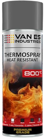 VE-INDUSTRIES Motorenlack Spray Ofenlack Auspufflack Hitzefester Lack Ofenfarbe silber 800°C