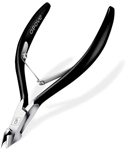 Cuticle Nippers Cuticle Trimmer Remover Clippers Stainless Steel Cutter Extremely Sharp Scissors Manicure Tool Nail Care, opove X7 Black