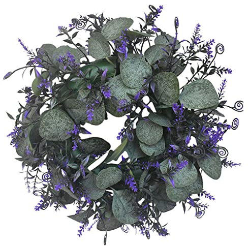 OFUNGO Ghirlanda Artificiale Piante Fiori, Corona di Lavanda Decorazione Frontale, Fattoria 20 Corona Verde Fattoria Ghirlanda Natale Capodanno Matrimonio Cucina e Decorazioni for Feste a casa