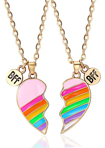 Huture BFF Ketten Herzanhänger mit Geschenkbox Freundschaftsketten Beste Freundin Haftsketten für 2 Mädchen Puzzle Herz Halskette aus Schwester BFF Schmuck für Beste Freunde Geburtstag Geschenk