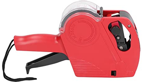8 Digits Price Tag Gun, Manual Labeling Machine 8 Digits Price Tag Gun with Cartridge Portable Price Marking Tool Label, Pricemarker Labels (Red)