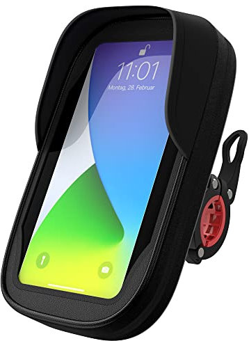 BAONUOR Fahrrad Handyhalterung Tasche Wasserdicht, Fahrradtasche Lenker [Vollständiger Schutz & Anti-Shake] 360° drehbare Handy Halterung für iPhone 13/12/11, Samsung S8/S9S21/S20, Huawei, Xiaomi