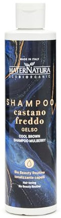 Maternatura, Shampoo Castano Freddo Gelso, Shampoo Tonalizzante Ideale per Sfumature Fredde, Bio Beauty Routine Tonalizzante Castano Freddo - 250 ml