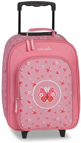Noey & Lou Kinderkoffer Trolley Rucksack Brustbeutel Koffer Kinder Jungen Mädchen Fabrizio Weichgepäck (M1 Pink, M1)