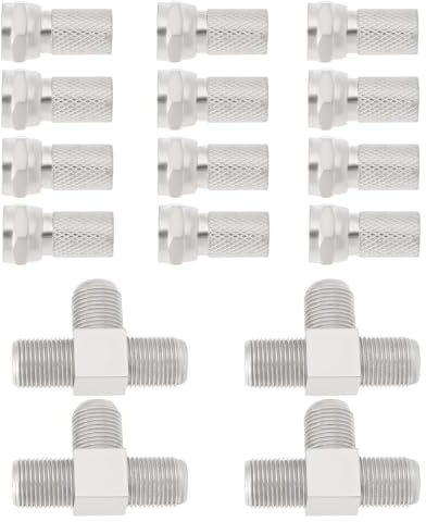 Be In Your Mind Lot de 4 adaptateurs de prise F répartiteurs 2 voies avec connecteur britannique pour antenne, ligne fermée, surveillance, division d'antenne coaxiale Argenté