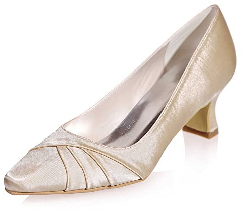 TARFIC Zapatos de tacón Alto Stilettos para Mujer, con Punta de satén y Tacones robustos - Sandalias y Bombas fácil de Poner, cómodas para Bodas