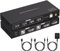 TJCXELE 4K60Hz DisplayPort KVM Switch 2 PC 1 Monitor USB 2.0 Switch KVM, con 4 Porte, adatto per Mouse, Tastiera, Stampante, U-Stick, fornito con cavi USB A-B