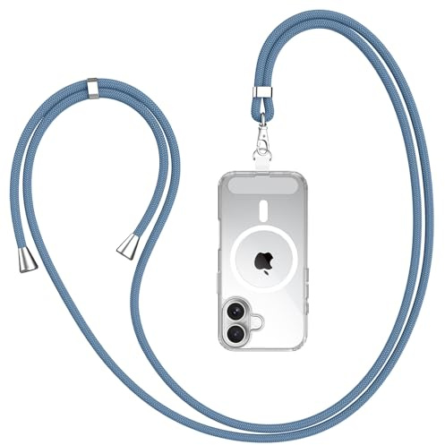 AK Mobiltelefonkedja universal, mobiltelefonsnodd, lämplig för alla smartphones med 1 styck universell lapp, mobiltelefonband lämplig för alla mobiltelefonfodral, justerbart och avtagbart