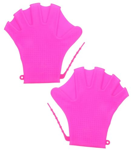 Kids Silicone Webbed Swim Training Gloves for Swimming, Purple