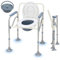 Vkechh Chaise percée pour personnes âgées, 150 kg, pliable, avec accoudoir, chaise de toilette, hygiénique, chaise de toilette, hauteur réglable, chaise pour toilettes, avec œuf amovible
