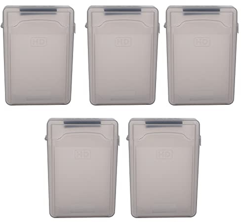 Tsudoku 5Pcs 3.5 Pouces IDE Sata HDD Disque Dur Disque en Plastique Boîte De Rangement Case Cover Clôture Gris