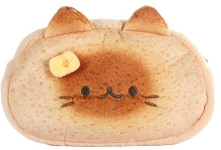 Cute Pencil Cases Toast Cat Design – Plush School Case Featuring Aesthetic Cartoon Organizer, Ideal for Teens, Kids, Boys, Kindergarten, Girls, and College Students | Adorable, Functional, Soft, Styli