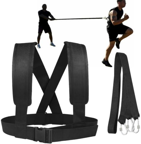 Arnés de Trineo, diseño de Correa de Cuerpo Ajustable, Material de Nailon Resistente, de Soporte de Hebilla Seguro, Ajuste Ancho con Correa para el Pecho | Ideal para Entrenamiento de