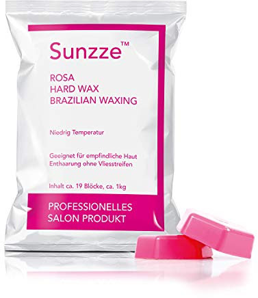 Premium, cera calda rosa, per zone intime e ascelle (etichetta in lingua italiana non garantita), utilizzo senza strisce in tessuto non tessuto, adatto al forno a microonde, 1 kg