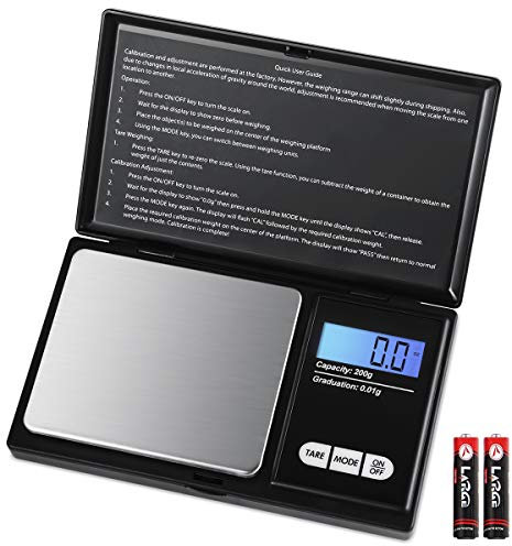 Criacr Digital Pocket Scale, 200g Precision Mini Jewelry Scales, Portable Digital Scales with LCD Backlit Display, Tare Function, 0.01g Precise, for Gold, Jewellery, Food, Coffee, Herbs