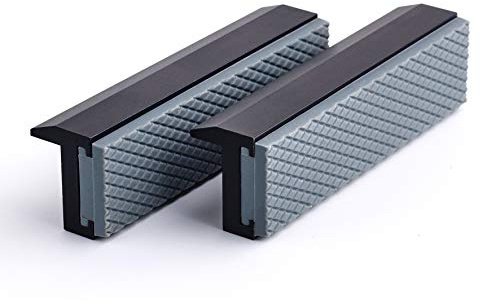 TRISENSE 4 Vise Jaws, Universal Soft Vice Jaws Pads Covers with Strong Magnetic, Multi-Purpose Protector for Any Metal Vice, 1 Pair, Black