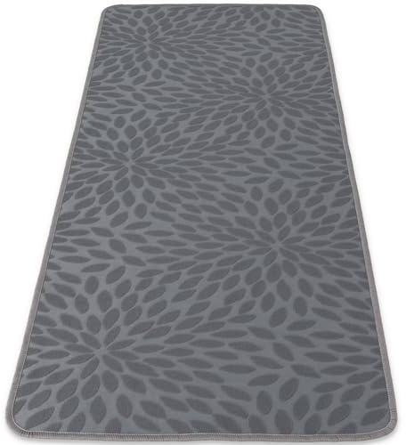 Casatessile Ariel -Tappeto Cucina Made in Italy, Antiscivolo, Lavabile - Passatoia Cucina - Larghezza 50 cm, Lunghezza 240 cm - Grigio
