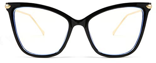 FEISEDY Oversized Cat Eye Glasses Frame Blue Light Blocking Eyewear for Women B2589